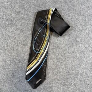 J Garcia Tie Mens Black Geometric Snail Garden Silk Collectors Edition Necktie